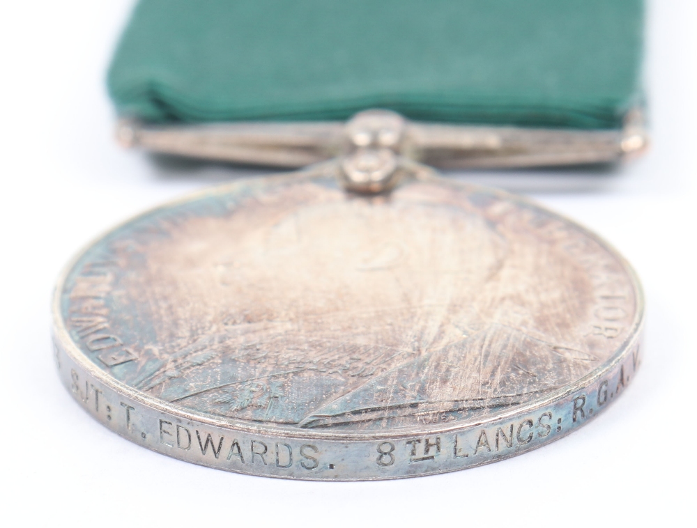 Edward VII Volunteer Force Long Service Medal 8th Lancashire Royal Garrison Artillery Volunteers - Image 2 of 3