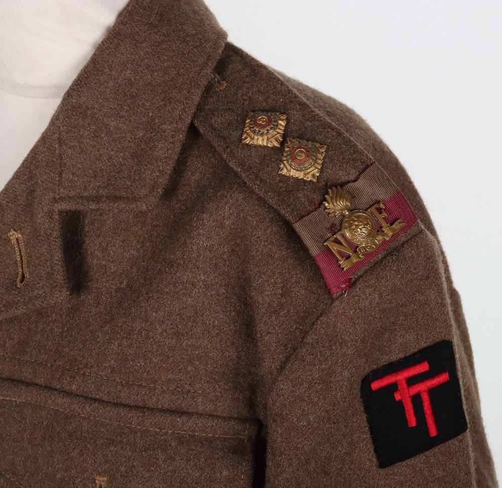 British 6th Battalion Royal Northumberland Fusiliers / 43rd Royal Tank Regiment (RTR) Battle Dress B - Image 5 of 12