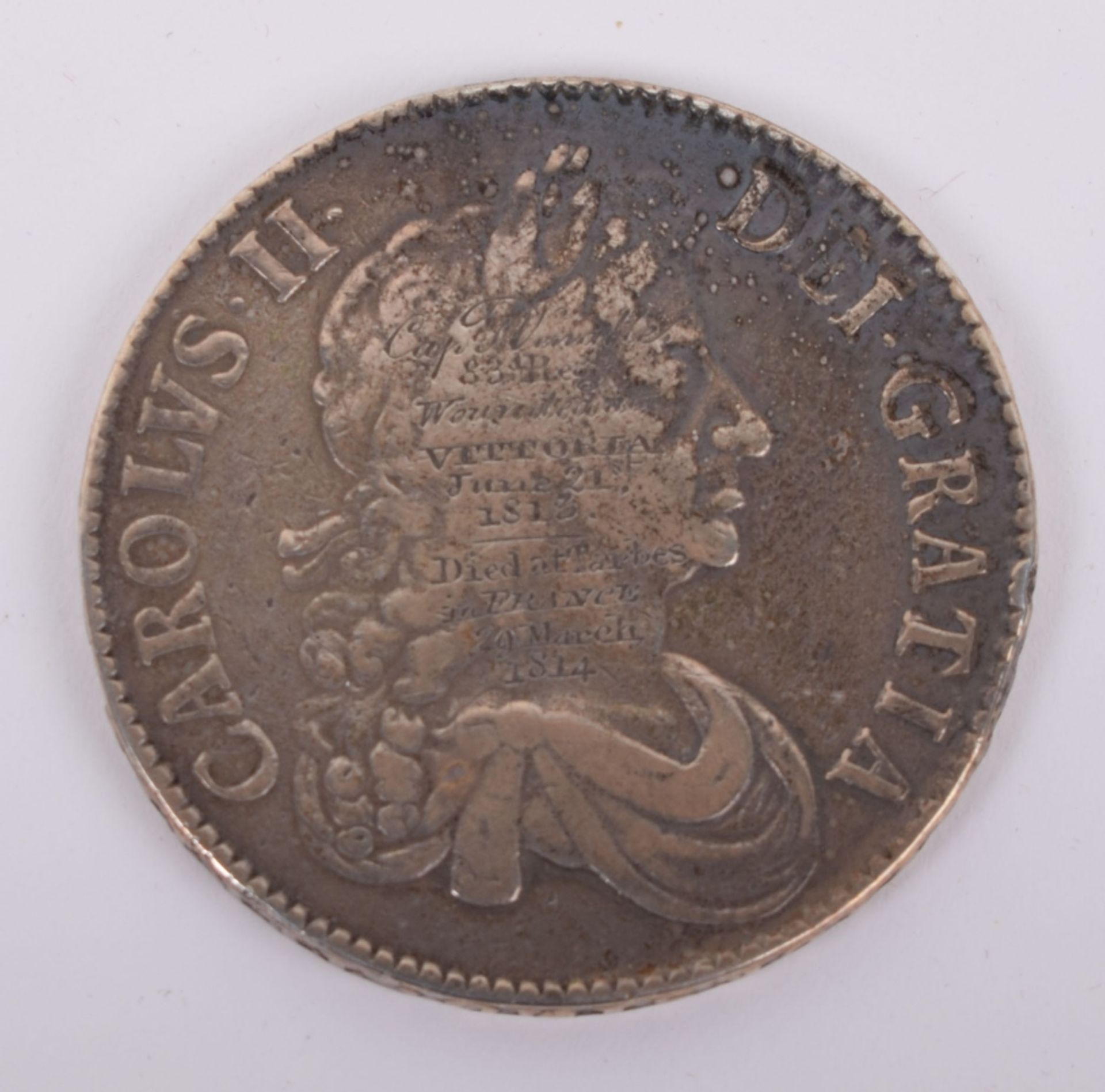 Charles II 1671 Crown Engraved to Captain J Venable 83rd (County of Dublin) Regiment of Foot - Bild 5 aus 7