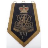 Victorian 16th Lancers Embroidered Shabraque Section