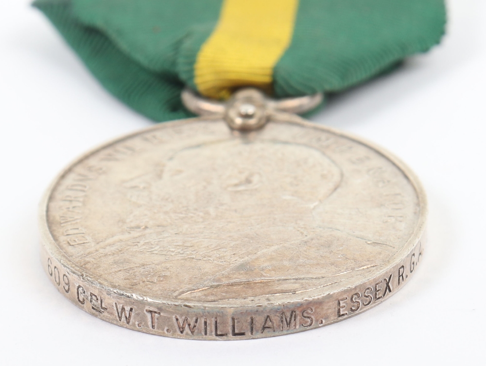 Edward VII Territorial Force Efficiency Medal Essex Royal Garrison Artillery - Image 2 of 3