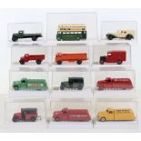 Twelve repainted Dinky vehicles