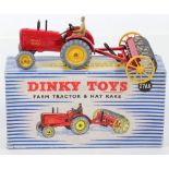 Dinky boxed 27AK Farm Tractor and Hay Rake