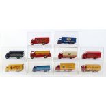 Eight repainted Dinky Supertoy Delivery vans,
