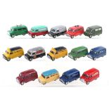 Fourteen Unboxed Vintage Corgi Toys Bedford CA Vans