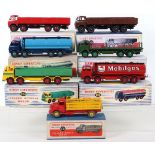 Seven repainted Dinky Supertoys