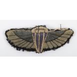 Rare WW2 Middle East Locally Made Special Air Service (S.A.S) Parachute Jump Wing