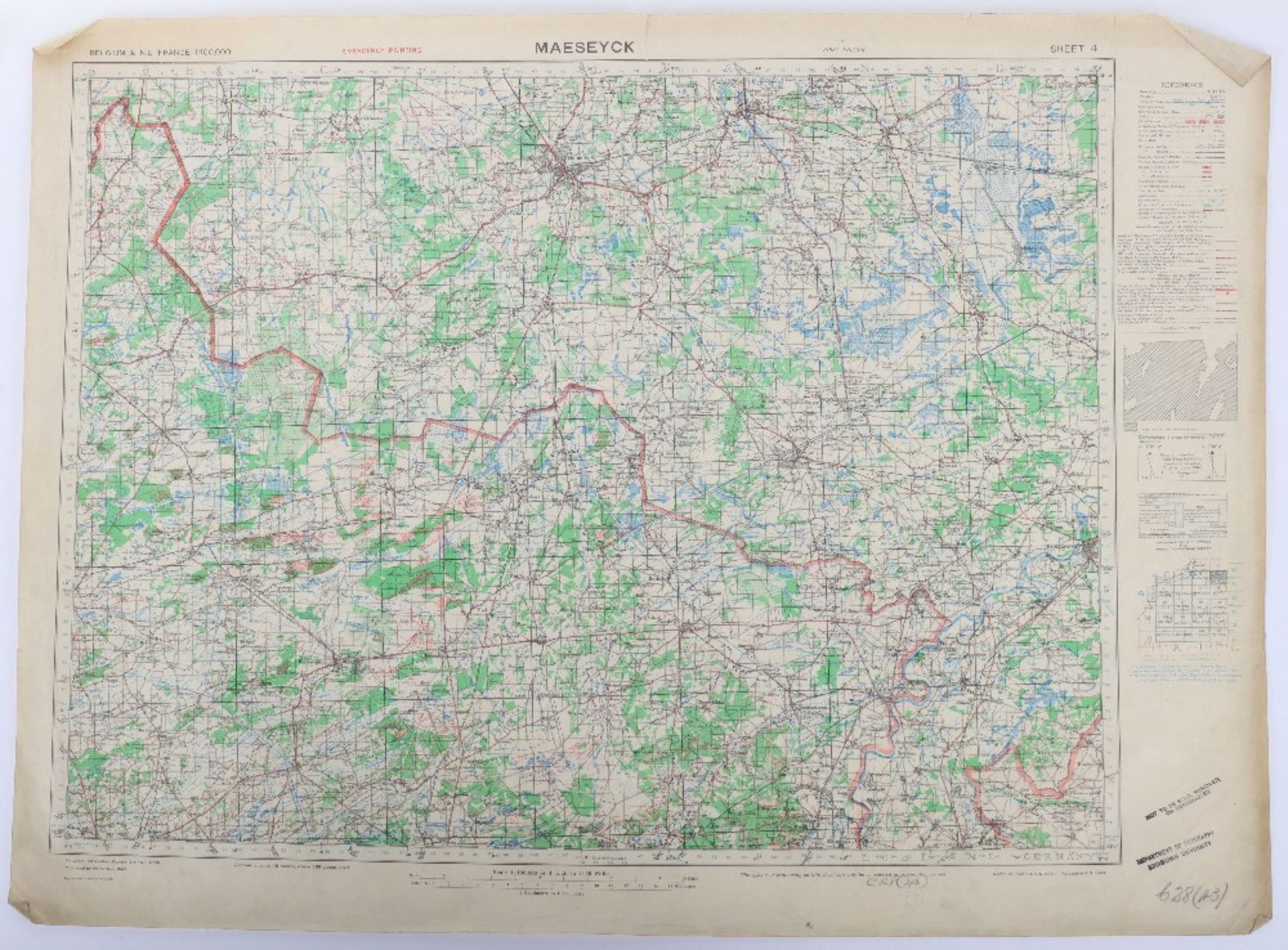 Maps, GSGS 4332 Belgium/NE France 1:,100K WWII Period - Bild 2 aus 4