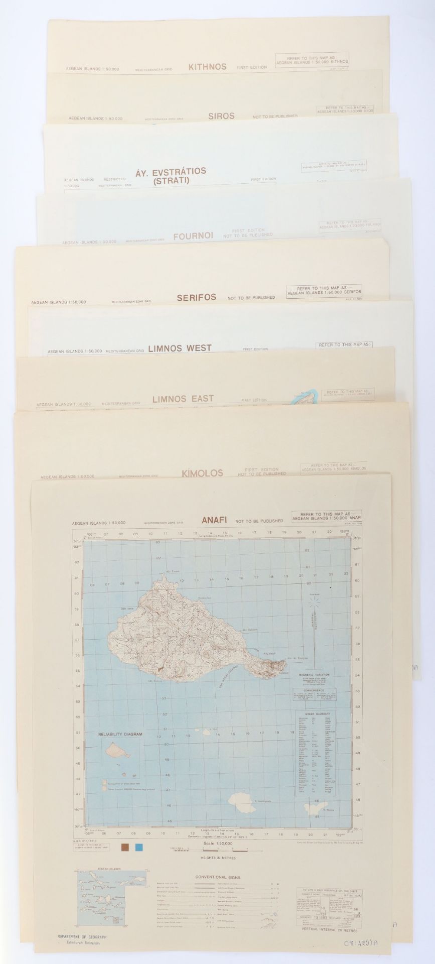 Maps, Agean Islands 1:50K MDR 611/8213 & 6171/8225 Wartime Editions