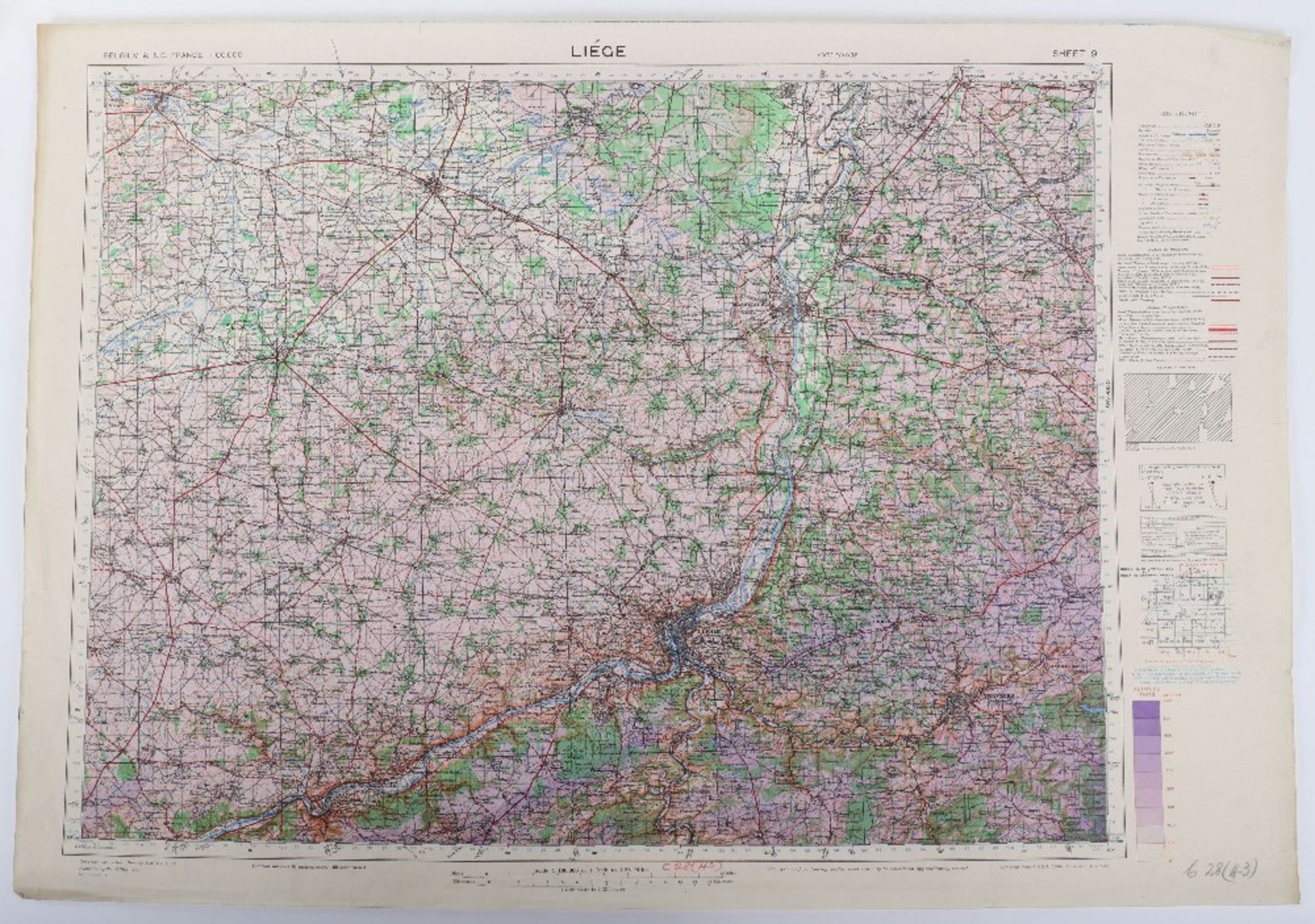 Maps, GSGS 4332 Belgium/NE France 1:,100K WWII Period - Bild 3 aus 4