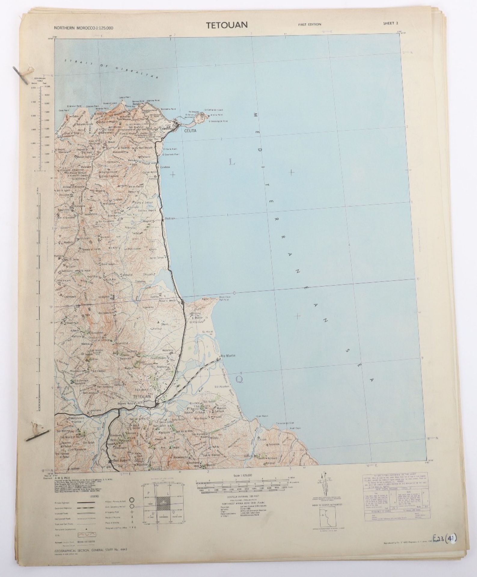 Maps AMS P631 Northern Morocco 1:15K 1942/1943