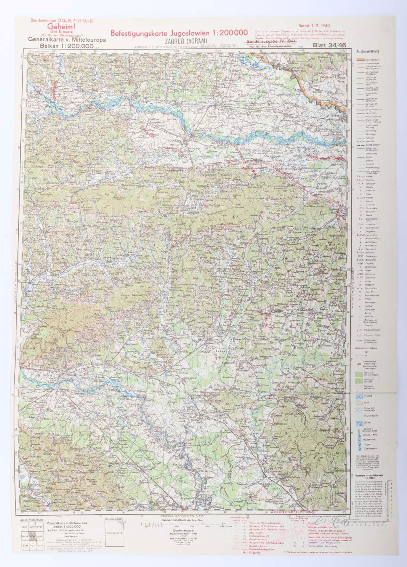 Generalkarte de Mittle Europa 1:200K Balkan/Jugo/Turkey 1940/41