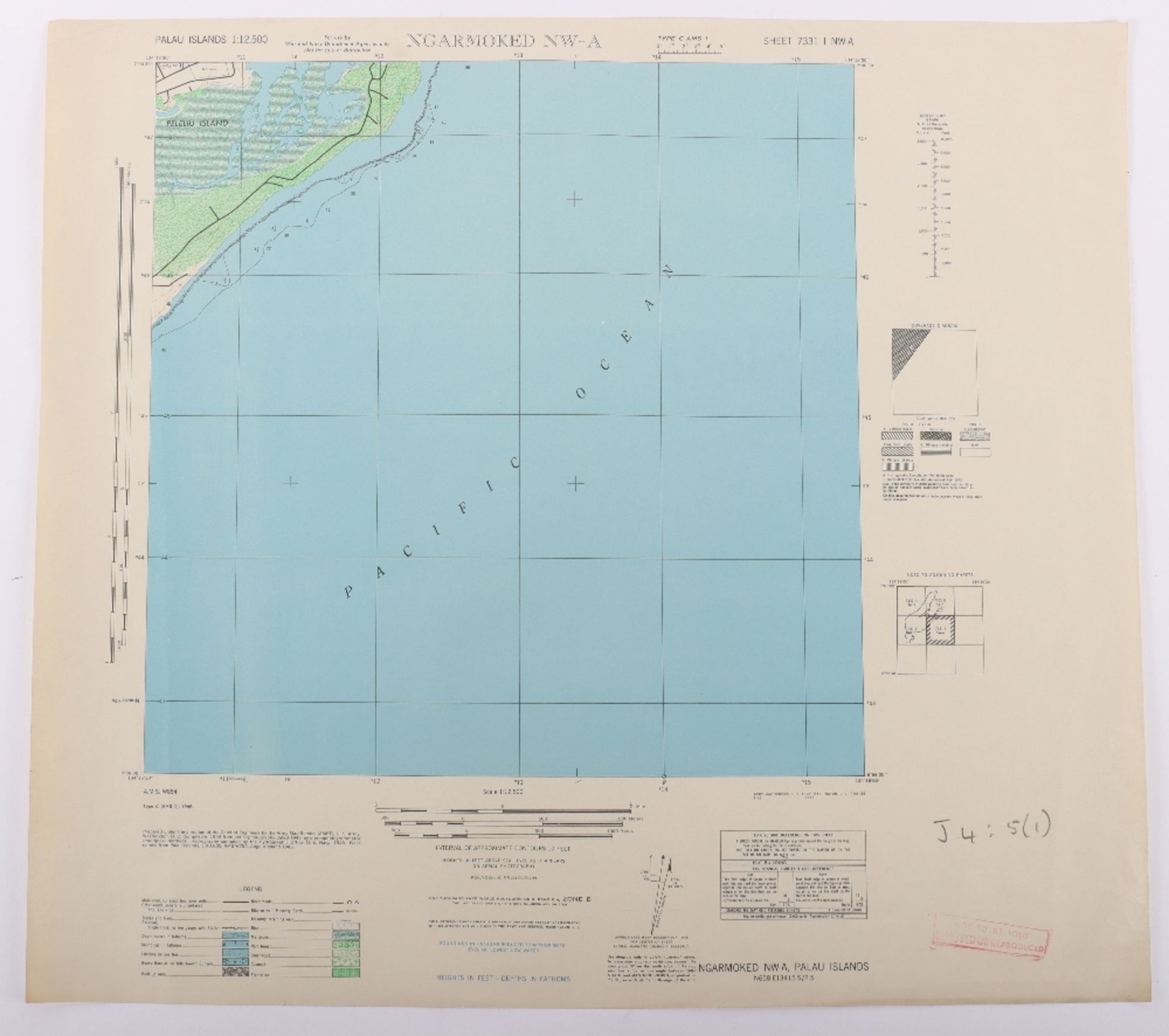 US Army Palau Islands 1:25,000 c.WWII period - Bild 2 aus 7