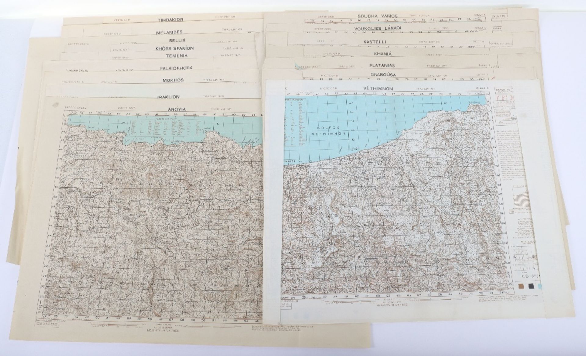 Maps. Important full set of Crete Scene of the first major Airborne invasion in 1941