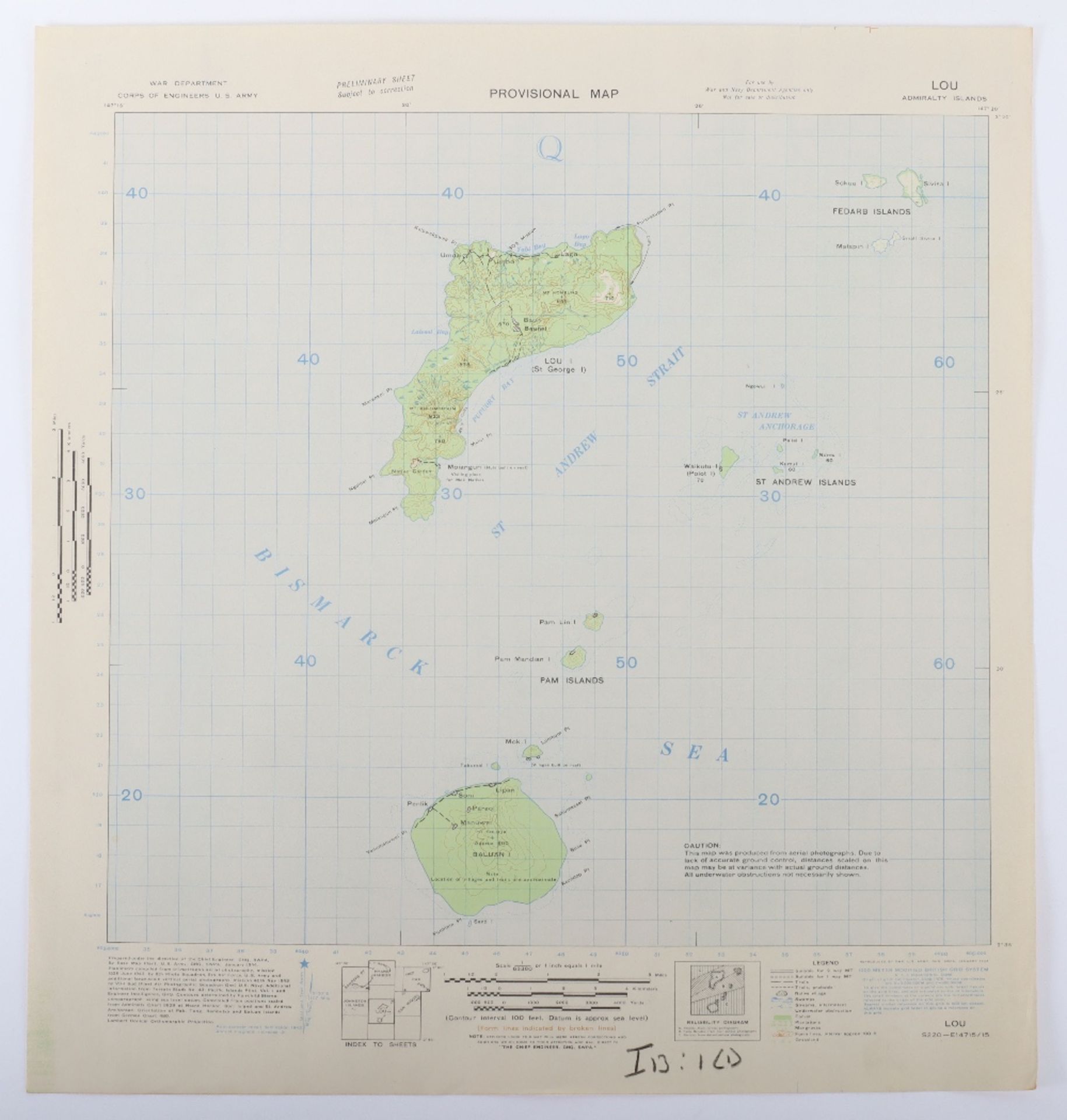 Series of Original Provisional Maps of the Admiralty Islands in the Bismarck Sea - Bild 9 aus 11