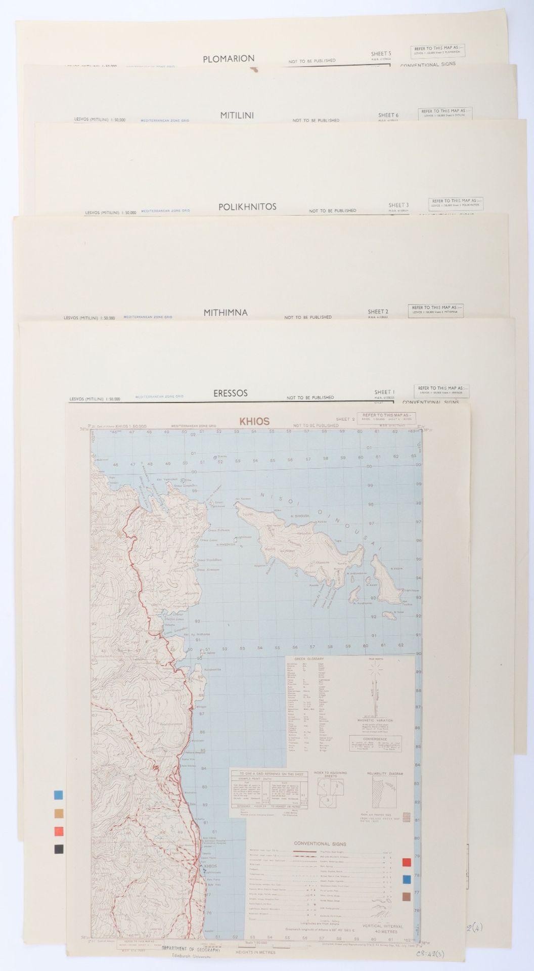 Maps, Agean Islands 1:50K MDR 611/8213 & 6171/8225 Wartime Editions - Bild 3 aus 4