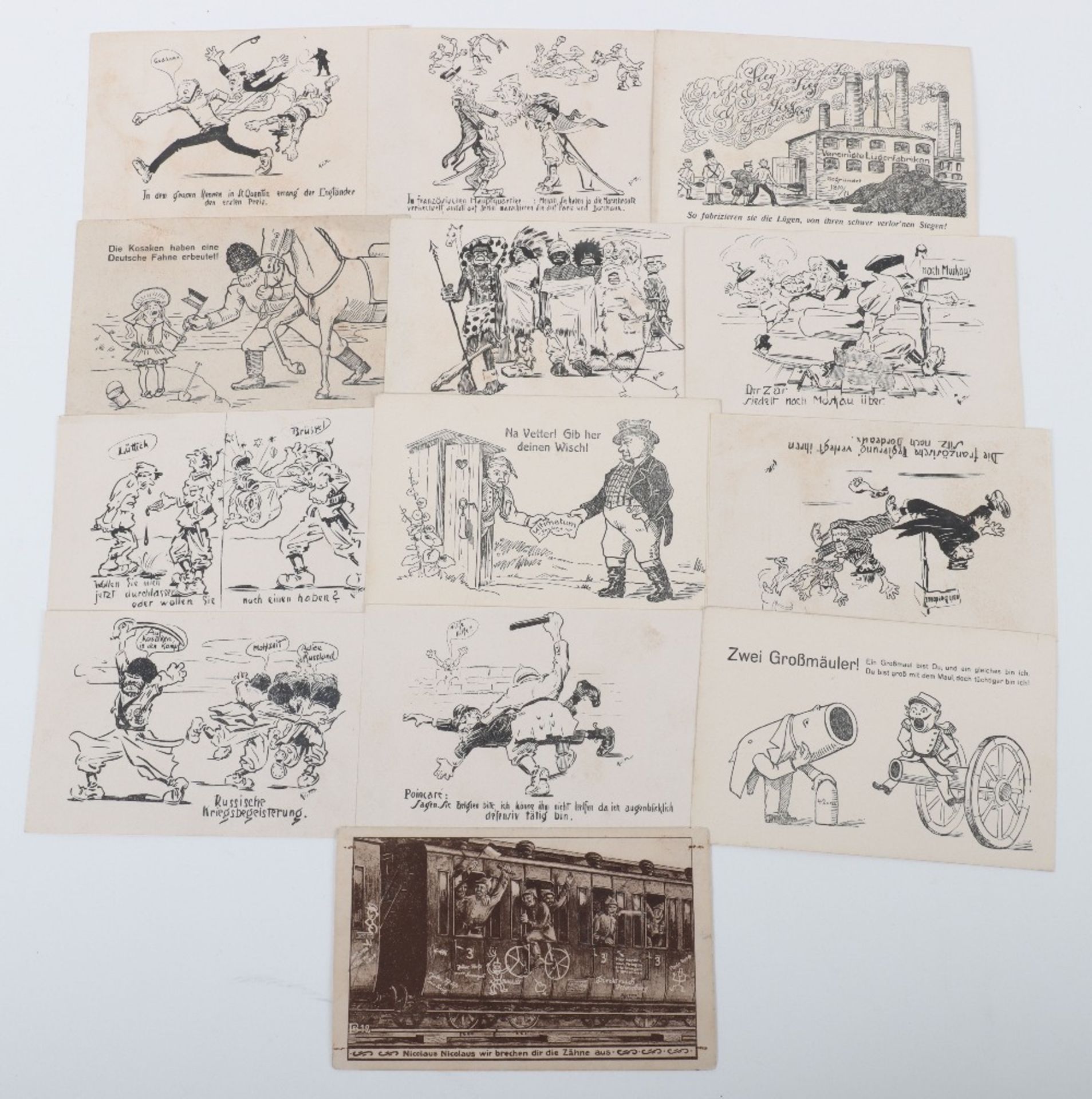 Selection of WW1 German Cartoon Postcards - Bild 2 aus 2