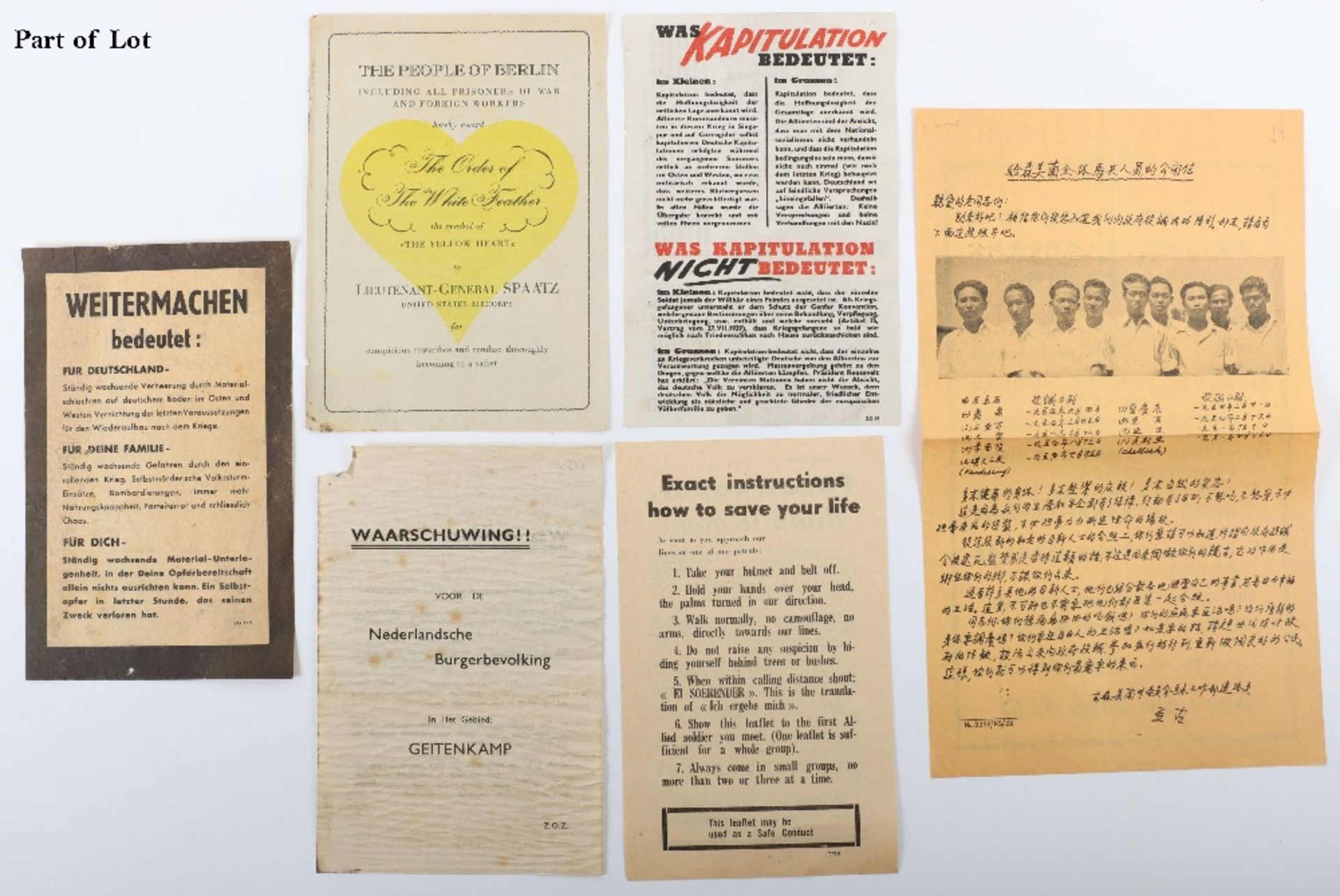 Large and Very Appealing Collection of Propaganda Leaflets - Bild 4 aus 6