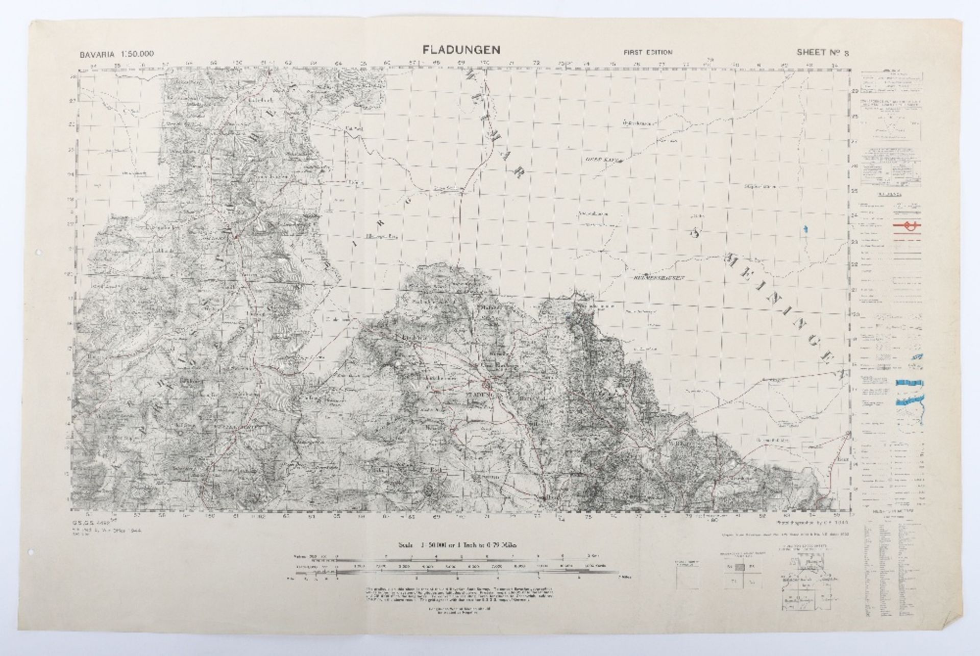 Maps GSGS 4492 1st Editions. Bavaria 1944 etc