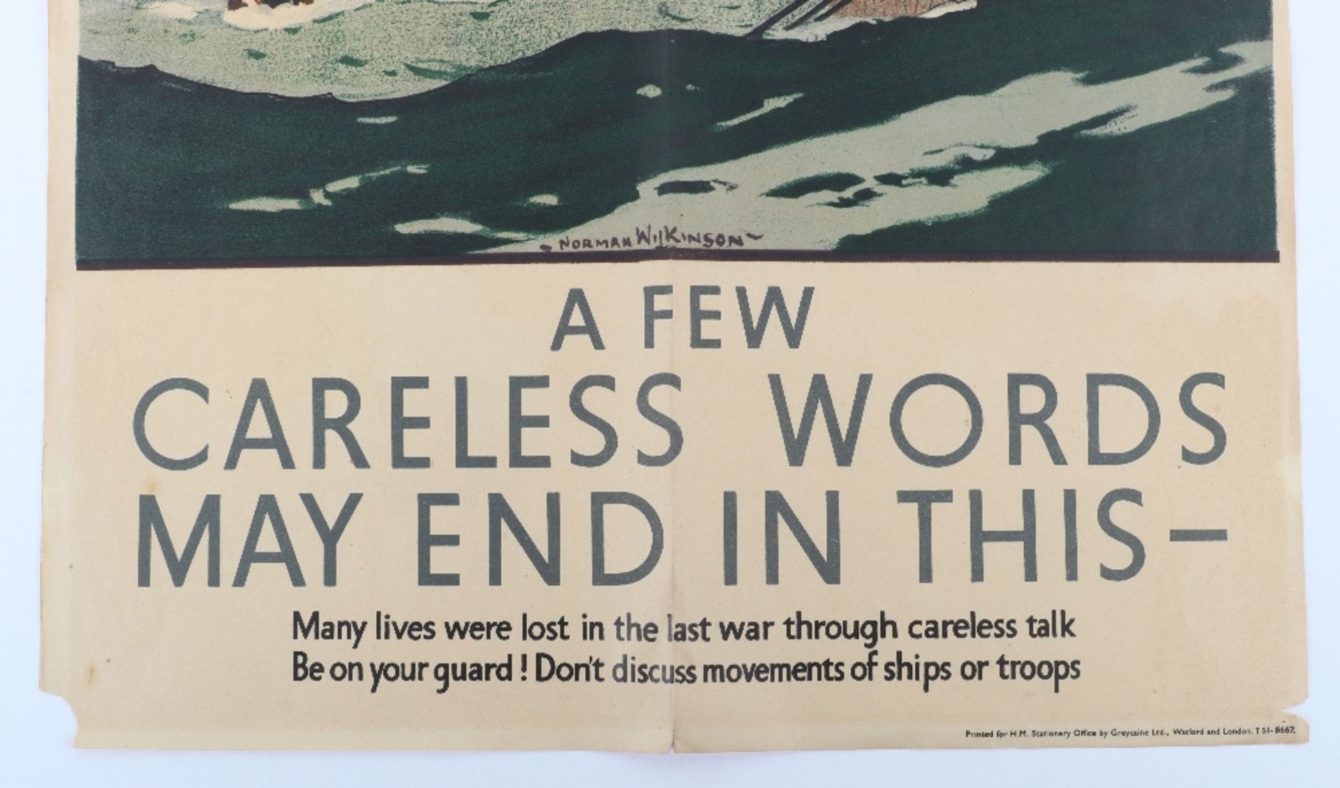 Original WWII Poster "A Few Careless Words May End In This… - Image 2 of 2