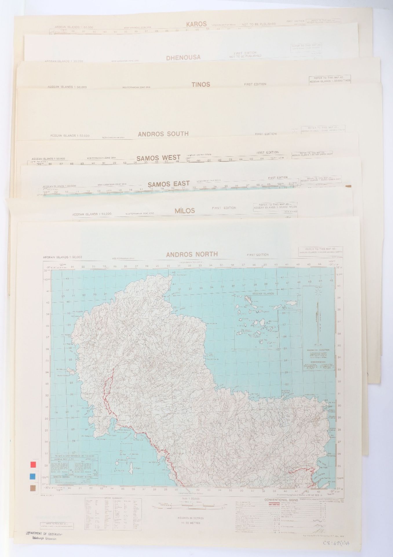 Maps, Agean Islands 1:50K MDR 611/8213 & 6171/8225 Wartime Editions - Bild 2 aus 4