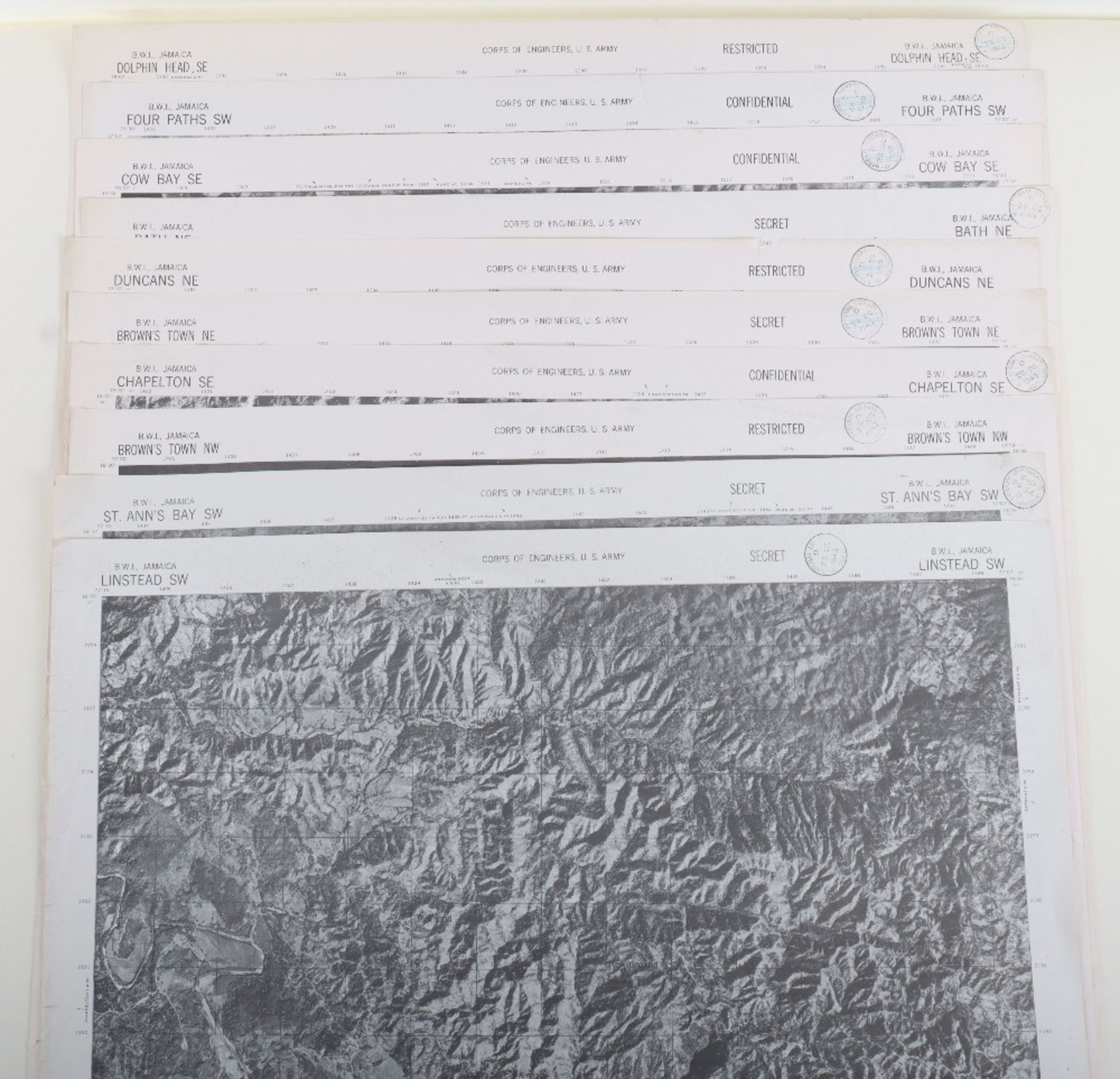 Aerial Mosiac Photographic maps Jamaica 1942 - Image 2 of 4