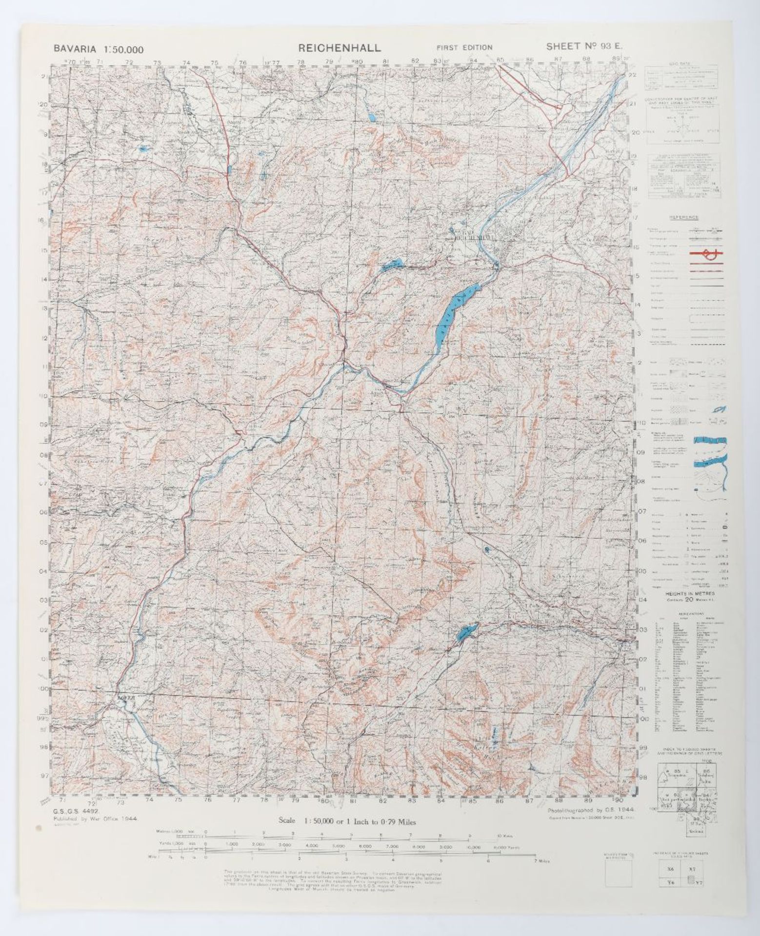 Maps GSGS 4492 1st Editions. Bavaria 1944 etc - Bild 3 aus 4