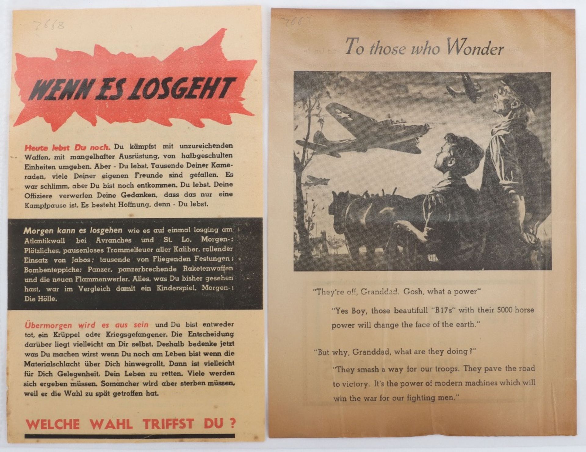 Another Collection of Rare and Interesting Mainly WWII Propaganda Leaflets - Bild 23 aus 30