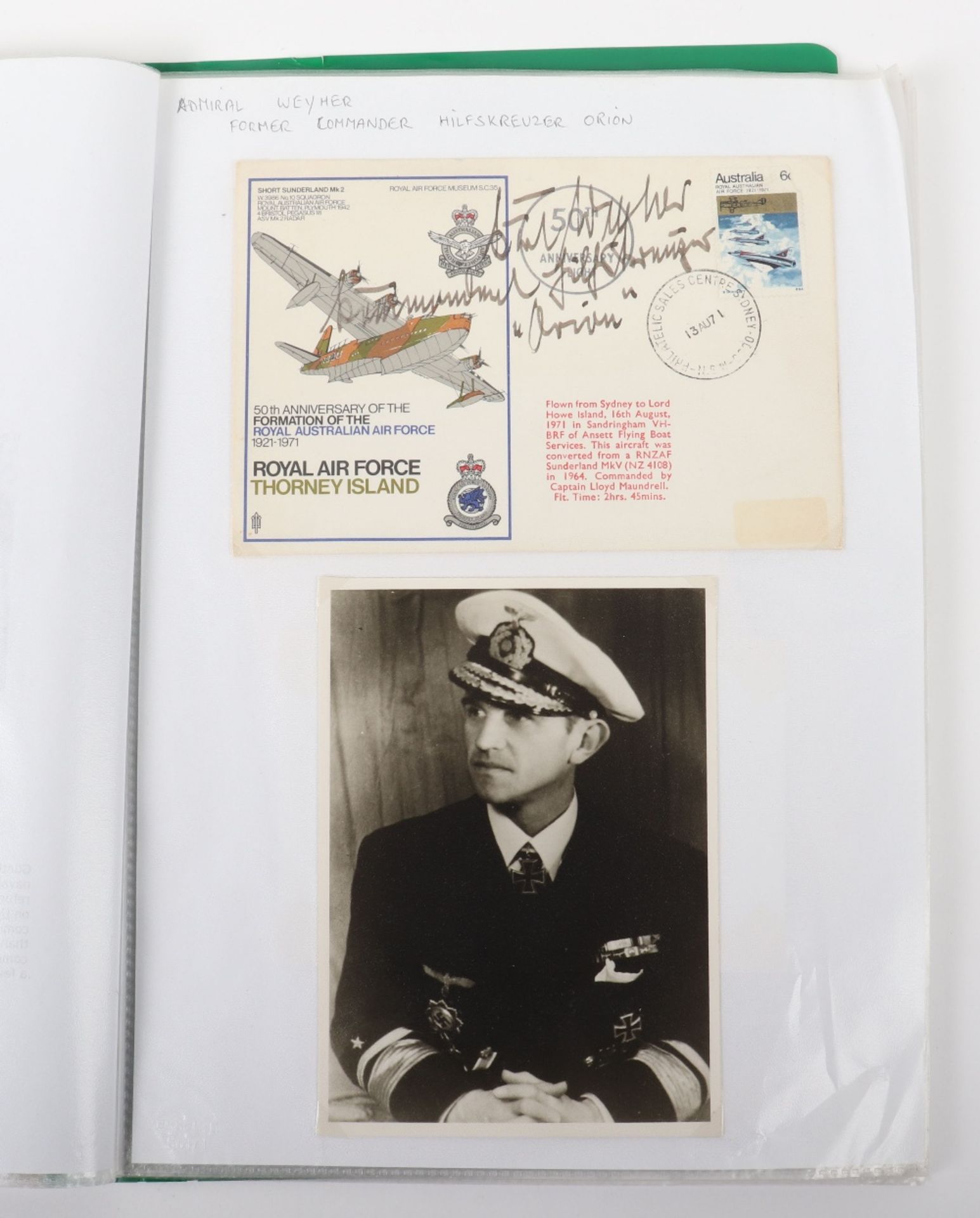 5x Signatures of Kriegsmarine / U-Boat Knights Cross Winners