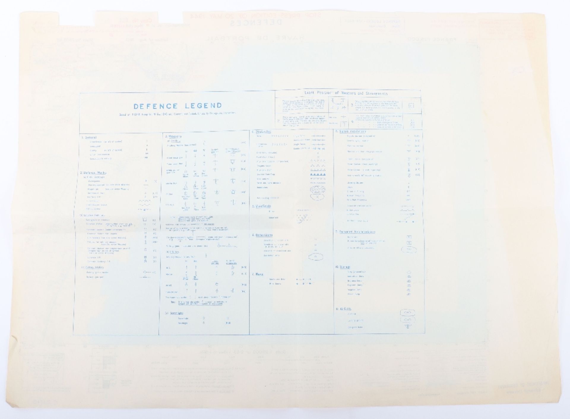 WW2 Havre De Portbail, Original Secret paper Map 20th May 1944 - Bild 2 aus 2