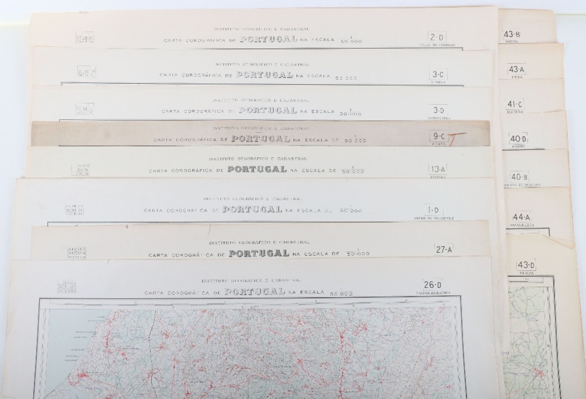 Maps Inst. Geografico E Cadahal Carta Corograficsa de Portugal Na Escale 1:50K 1935-1960 - Bild 2 aus 2