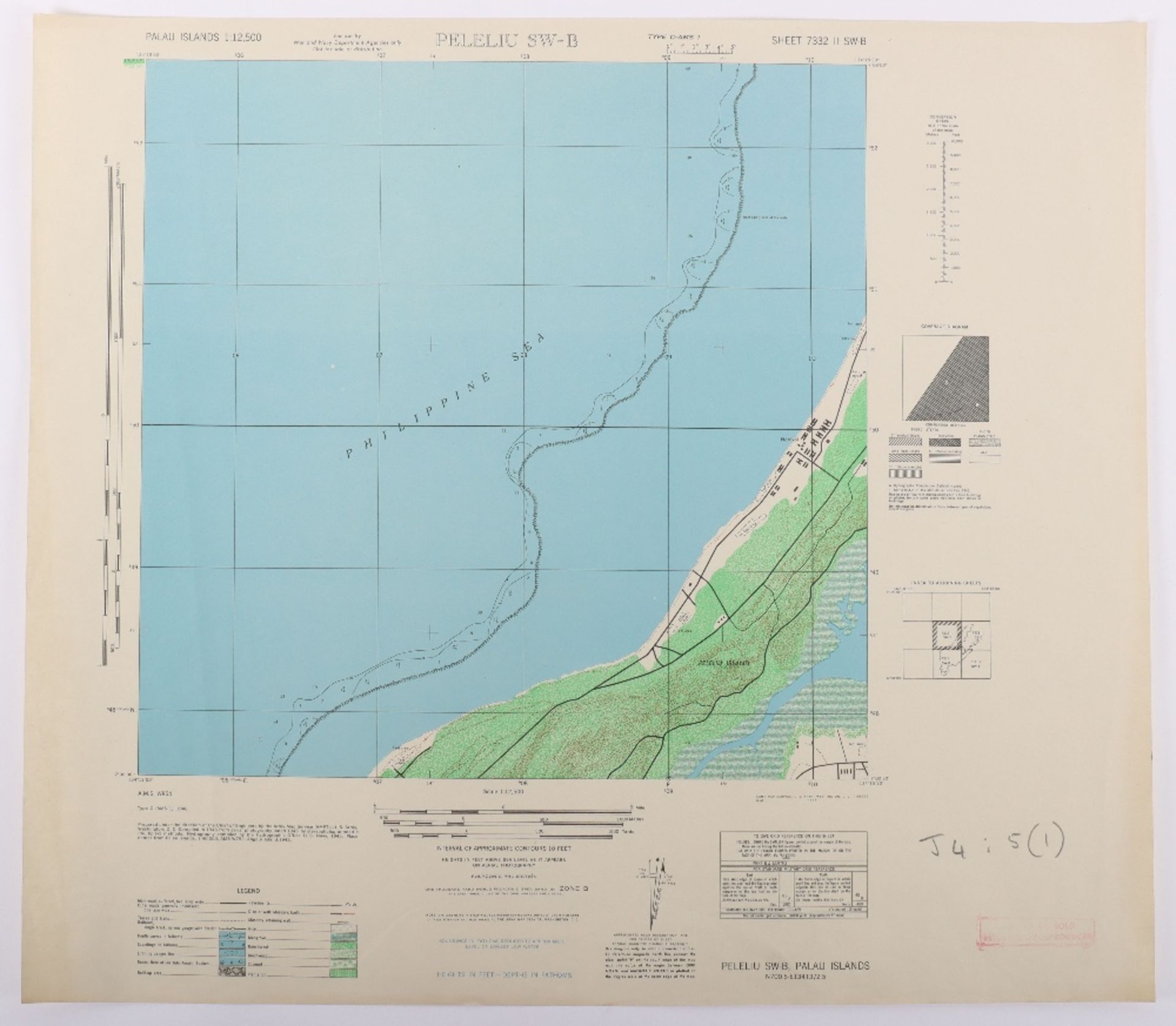 US Army Palau Islands 1:25,000 c.WWII period - Bild 3 aus 7