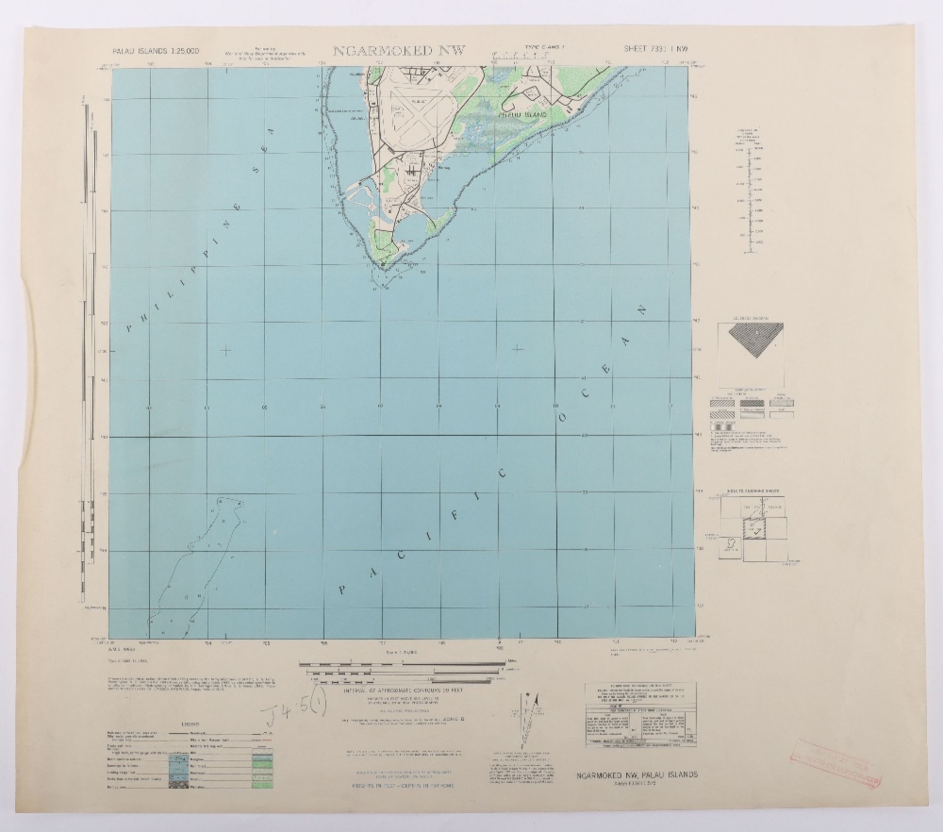 US Army Palau Islands 1:25,000 c.WWII period - Bild 5 aus 7