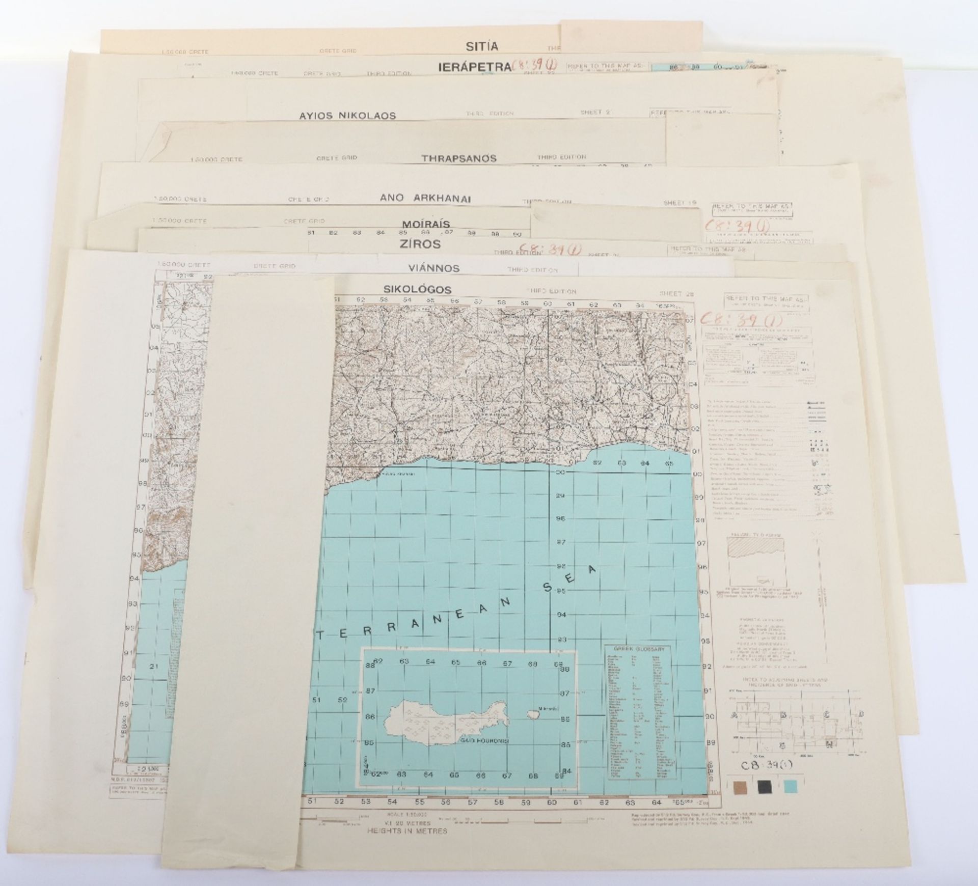 Maps. Important full set of Crete Scene of the first major Airborne invasion in 1941 - Bild 2 aus 4