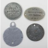 4x WW1 Australian Imperial Forces (A.I.F) Identity Discs