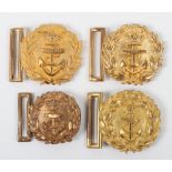 4x Victorian Royal Navy Officers Waistbelt Clasps