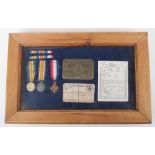 Framed WW1 1914-15 Star Medal Trio Royal Scots
