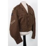 WW2 Battle Dress Blouse 14th / 20th Hussars Serving with 2nd Infantry Division