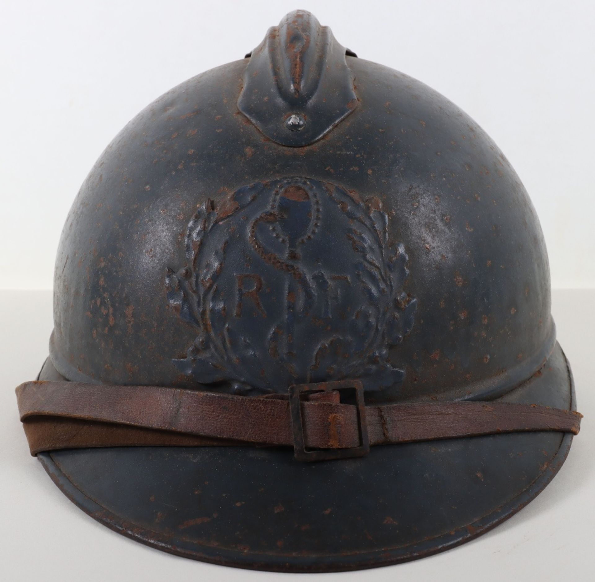 WW1 French Medical Service M-15 Adrian Steel Helmet