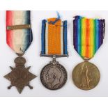 British 1914 Star & Bar Medal Trio 2nd Battalion Royal Munster Fusiliers, Took Part in the Rear Guar