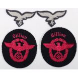 2x WW2 German Fire Brigade District Arm Badges