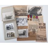 WW2 Medal & Photograph Album Grouping of Aircraft Carrier HMS Glory Interest