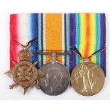 British 1914 Star Medal Trio Essex Regiment Died of Wounds in 1918 Serving with the 5th Battalion Co