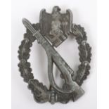 Scarce WW2 German Army / Waffen-SS Infantry Assault Badge in Silver by Franke & Co Ludenscheid