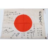 Scarce Post December 1941 Japanese Signed Prayer Flag