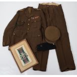 WW2 Uniform Group of Military Cross Winner Captain P Rowley Notts & Derby (Sherwood Foresters) Regim