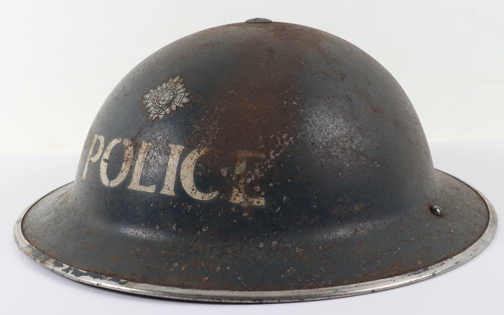 WW2 British Home Front Police Officers Steel Helmet - Image 4 of 7