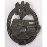 WW2 German Army / Waffen-SS Panzer Assault Badge for 50 Engagements by Joseph Felix & Sohne (JFS)