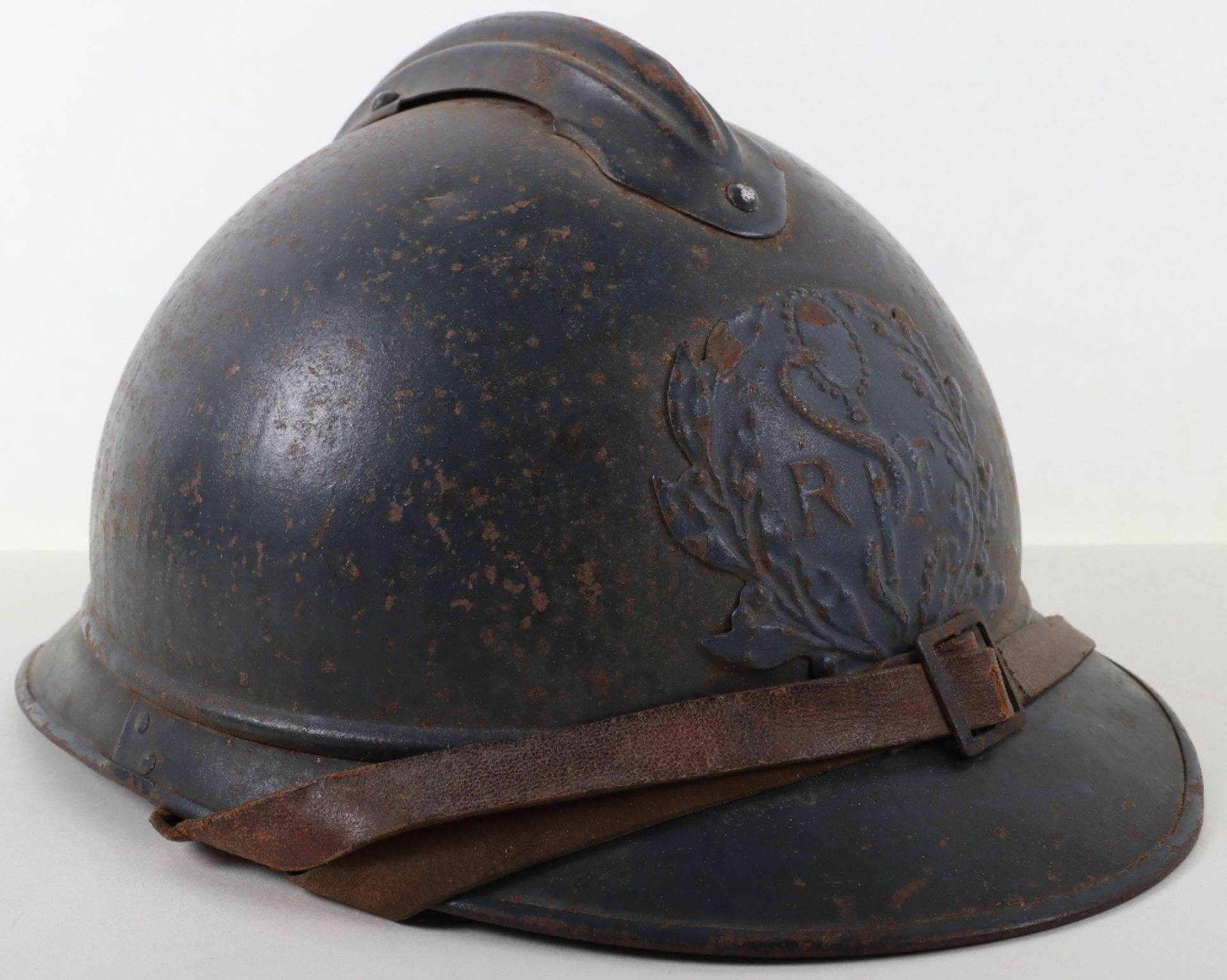 WW1 French Medical Service M-15 Adrian Steel Helmet - Bild 3 aus 8