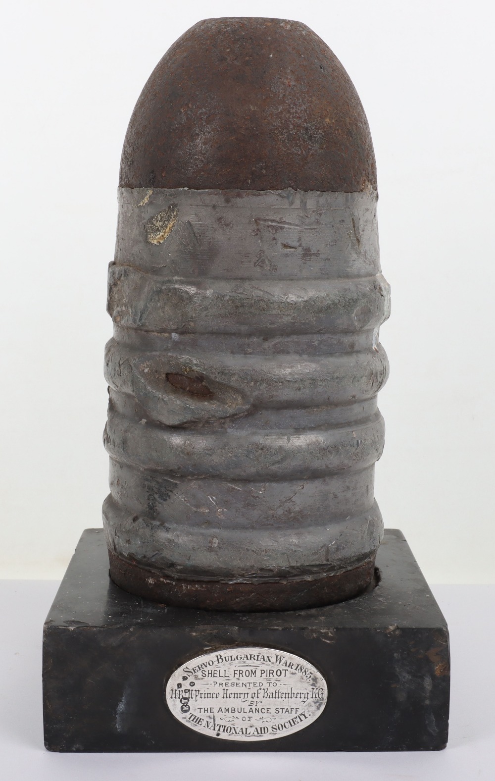Artillery Shell Head from the Battle of Pirot During the Servo-Bulgarian War 1885 Presented to H.R.H